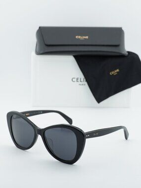 Celine CL40270U 01A Butterfly Sunglasses - Shiny Black/Grey